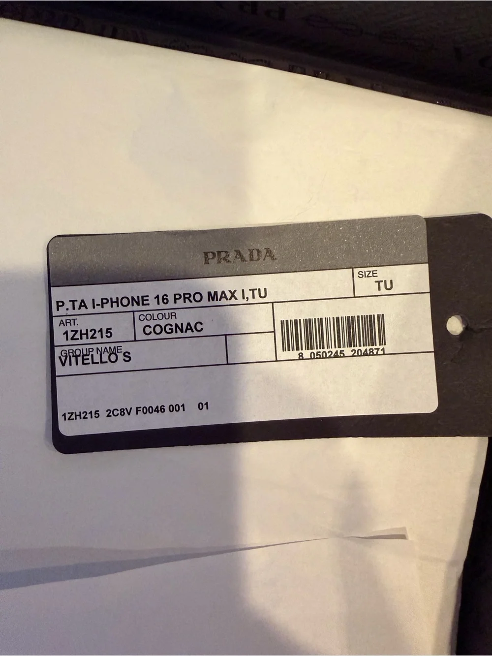 Prada Tan Brown Leather Phone Case with Black Trim and Braided Lanyard